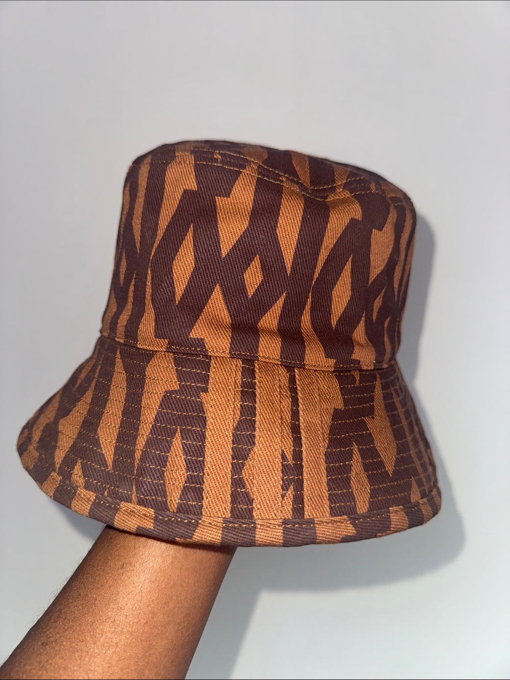 IVY PARK Brown and Dark Brown Patterned Bucket Hat